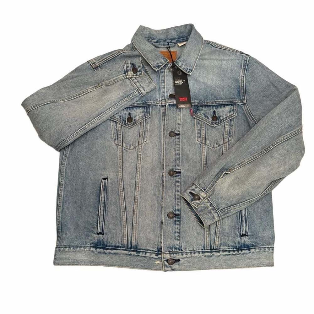 Levi's Premium Vintage Fit Trucker Jacket Size Large (Med Wash Denim)
